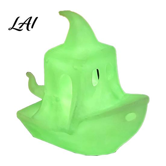 Relaxation Gift Idea 3D Printed Ghost/Pumpkin Boat Figurine Creative Ghost Ornament Mini Pumpkin Fun Sculpture Desktop Decoration for Office Study