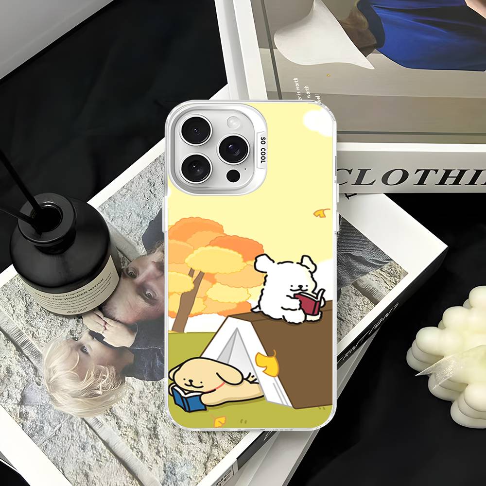 Lovely Line Dog Maltese Phone Cases For iPhone 17 16 15 14 13 12 11 Plus Pro Max Colorful Case