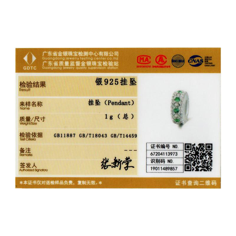 BAMOER Sparkling Emerald Round Charms 925 Sterling Silver Green Zircon Beads Fit Original Bracelet