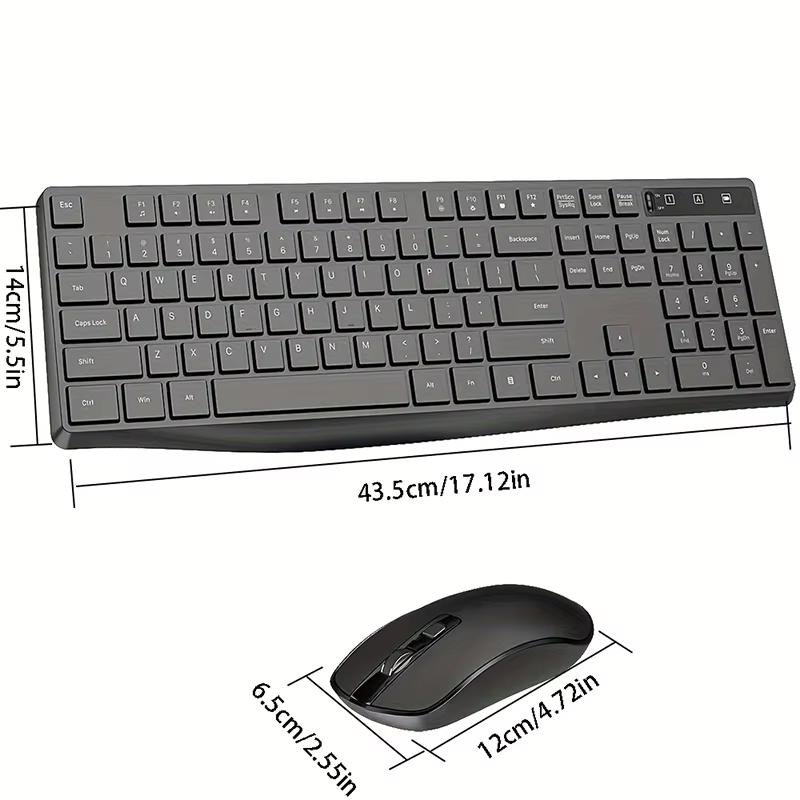 Ergonomic 2.4G Plug And Play Wireless Keyboard Mouse Combo Full Size 104 Keys Wireless Keyboard Mouse Set For Win 7/8/10/XP/MAC