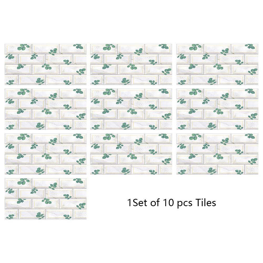 10Pcs15cmX30cm DIY Мраморные наклейки на стену Имитация кирпича Украшение спальни Водонепроницаемая самоклеящаяся плитка Обои Декор кухонного шкафа