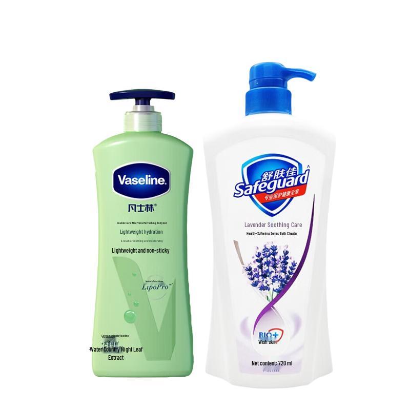 Vaseline Aloe Fresh Body Lotion & Lavender Shower Gel Set