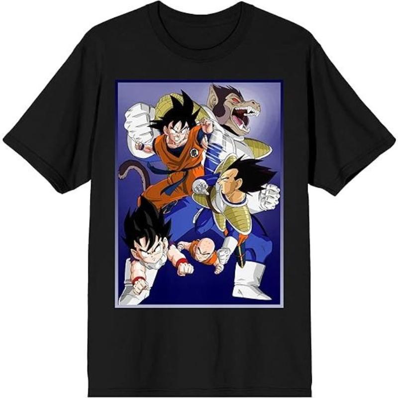 Dragon Ball Классический Повседневный Стиль Мода Унисекс 2025 Новая Футболка Лето Новая Ретро Мода Мужская и Женская Уличная Одежда
