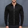 Men Knitted Jacket Stand Collar Long Sleeve Zipper Closure Sweater Coat with Pockets Thickened Plush Lining Knitwear