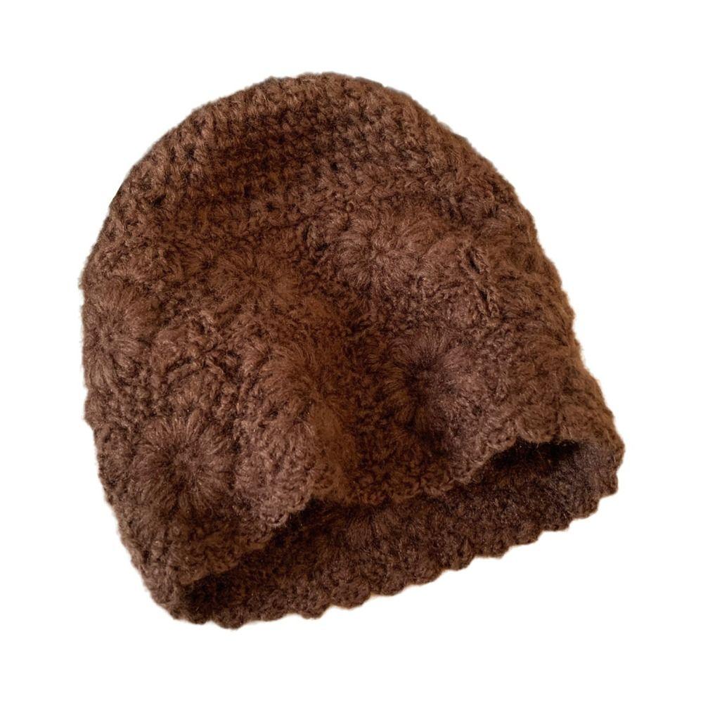 Handmade Crochet Beanies Hat Jacquard Pattern Skullies Cap Casual Winter Hat Unisex