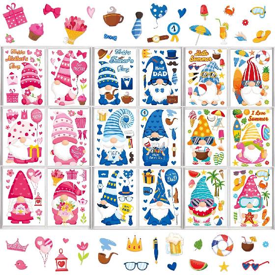 gisgfim Chinese New Year Window Clings Decoration Lunar New Year Stickers 2025 Chinese New Year Red Lantern Decals Spring Festival Decor for Window