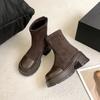 New Designer Retro Women's Stretch Modern Ankle Boots Fashion Ankle Boots Autumn Winter Thick Heel Women's Shoes