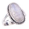 Natural Rainbow Moon Stone Gemstone Handmade 925 Sterling Silver Ring S.6 I2B74