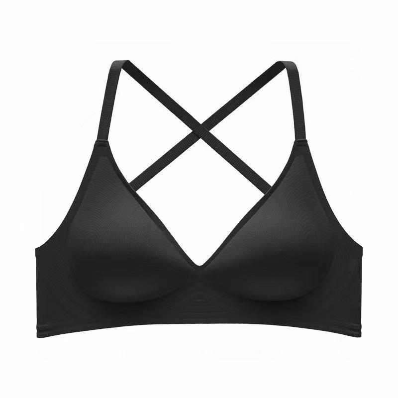 External Expansion Underwear Female Breasts Gathered Together Seamless Sexy U-shaped Back Bra Solid Color Thick Bra