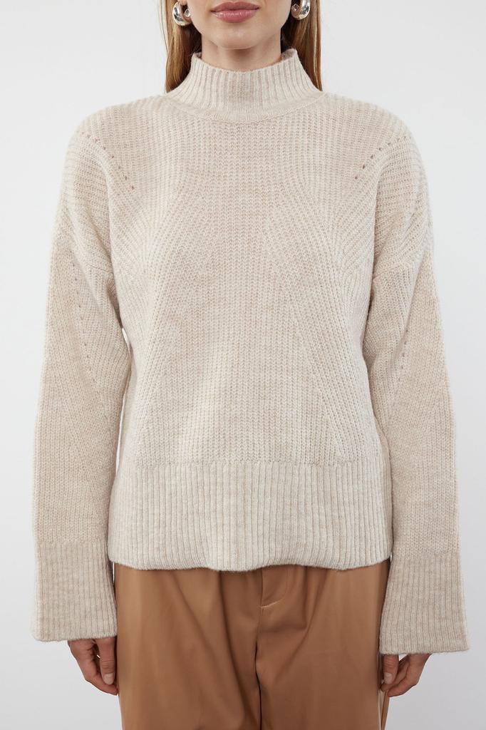 Women's Elegance Style Sweater Stone Soft Textured Basic Knitwear Sweater
