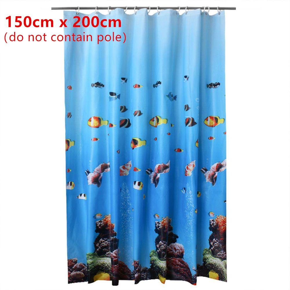 Утолщенный Отправить крючки Подводный мир Ванная Душевая занавеска Удлиненная Перегородка для туалета