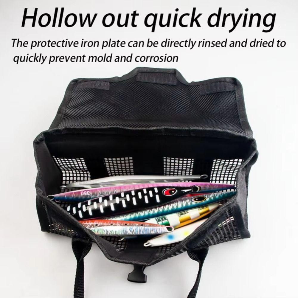 Mesh Pouch Lure Storage Bag Large Capacity Jig Mesh Bag Jigging Bait Organizer  Freshwater