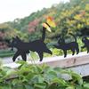 Yousheng Garden Cat Signs Metal Black Cat Silhouette Statues Bird Repellent Outdoor Decor Cat Mother And Kids Signs for Yard Lawn Decorations