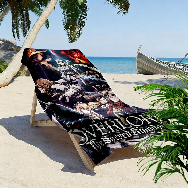 Anime Overlord Print Beach Towel, Large Soft Quick Dry Towel for Beach Camping Swimming