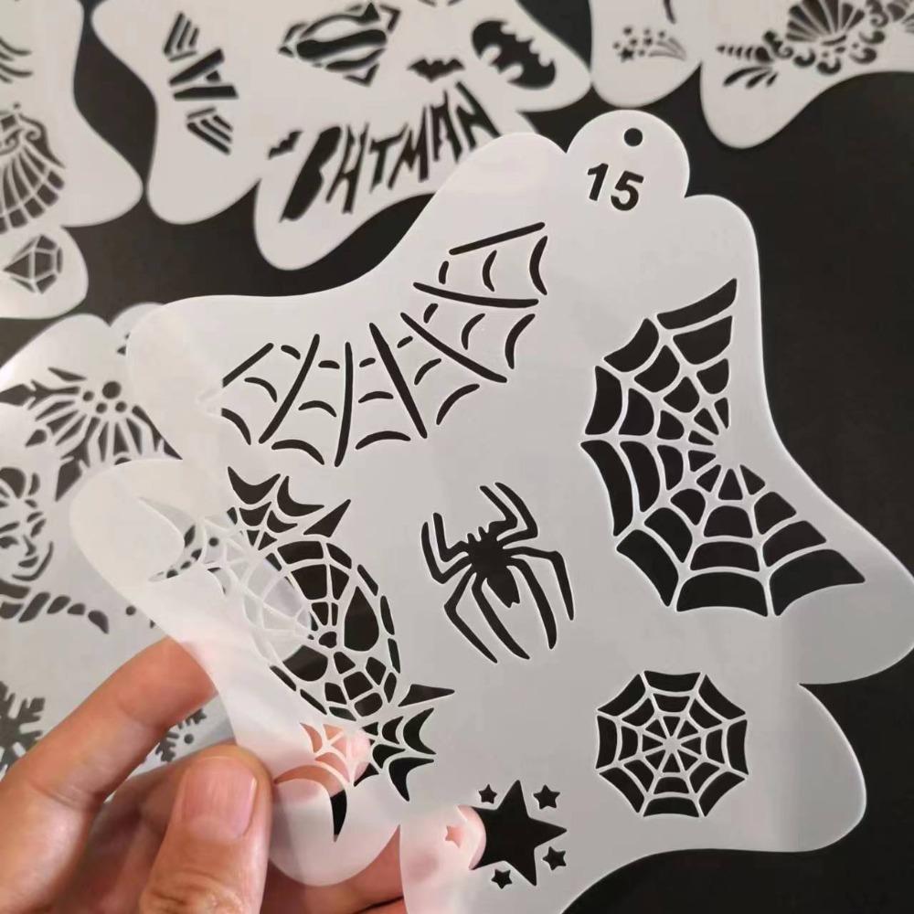 Stencils for Body Painting Face Art Halloween Birthday Party DIY Makeup Stamps Paint Template Temporary