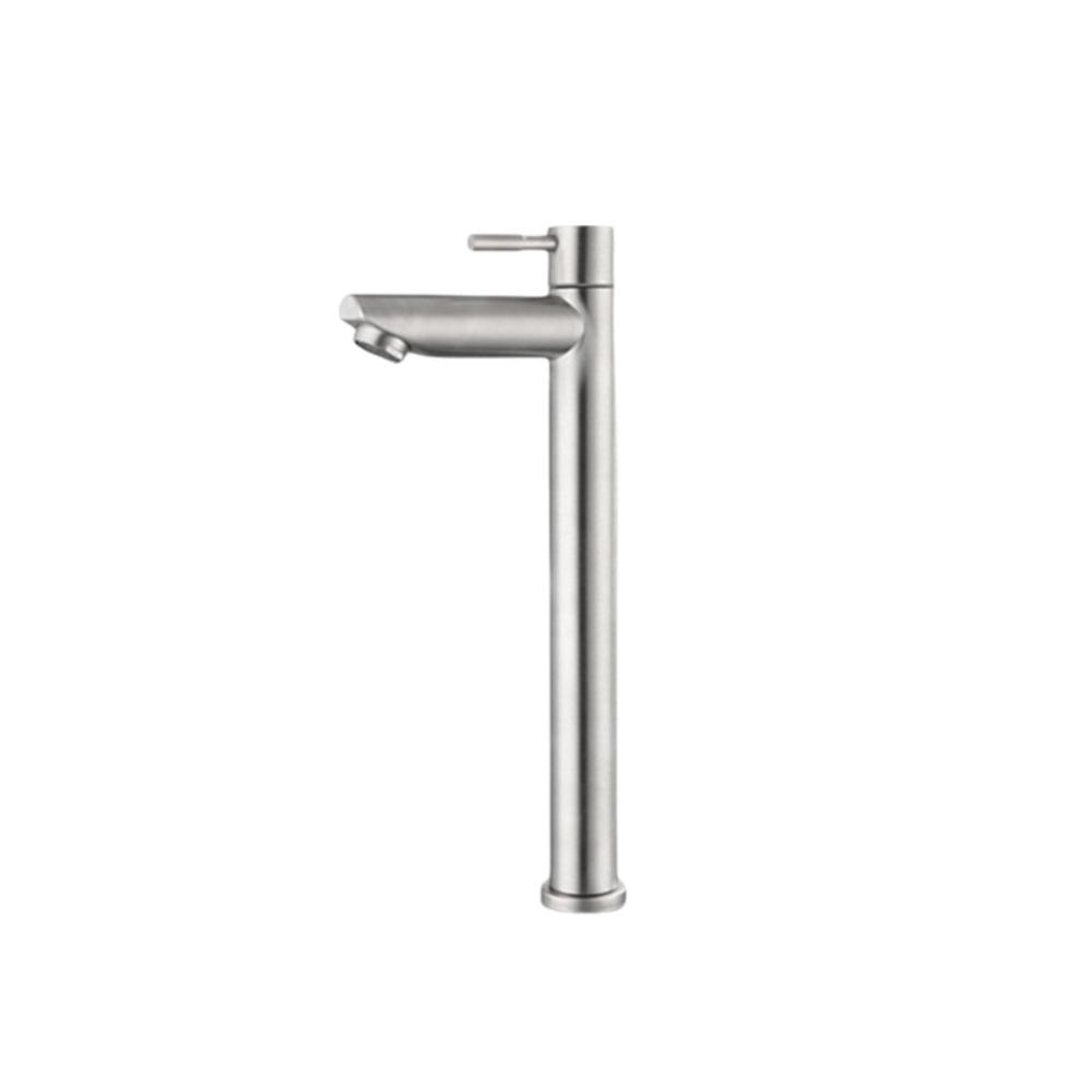 Silver/Black Single Cold Faucet Quick Open Sink Water Tap Heighten Washbasin Faucet  Sink