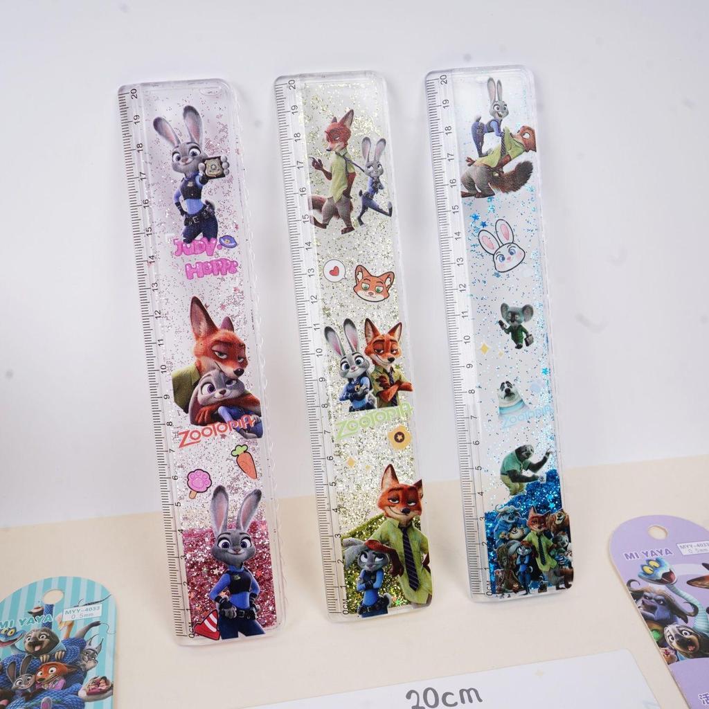 Super Mario Glitter Ruler - Cute 20cm Student Stationery