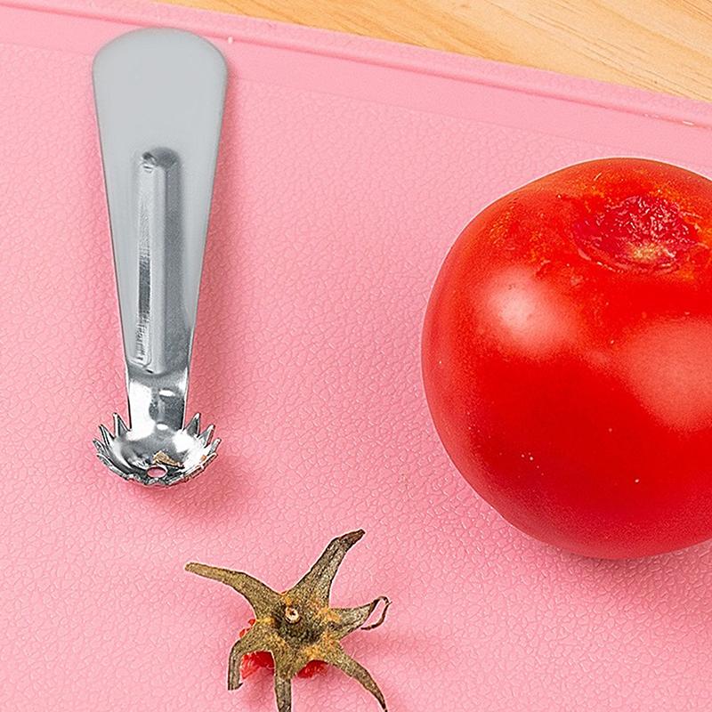 Инструмент для удаления сердцевины томатов Инструмент для удаления сердцевины клубники из нержавеющей стали Портативный инструмент для удаления верхушек томатов Удалитель стеблей томатов Эргономичный