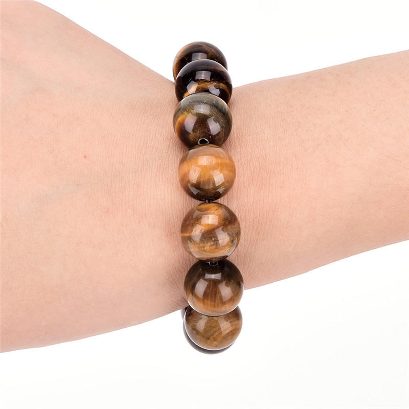 Natural Tiger Eye Stone Lucky Bless Beads Men Woman Jewelry Bracelet Bangle Chic