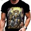 Мужская футболка с принтом ужасного черепа, 3D-принт, винтажный O-образный вырез, короткий рукав, модные футболки больших размеров, мужская летняя уличная одежда