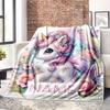 Unicorn In The Jungle Customize Your Name Blanket Warm Comfortable And Soft Blankets Are Suitable For Home Lunch Break Blanket Office Sofa Sofa Gift
