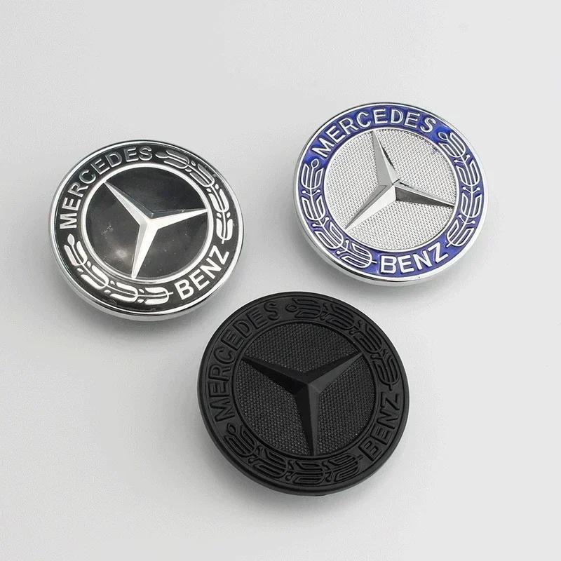 C200 E200 New 2025 For Mercedes Benz 3D ABS 57mm Hood Front Bonnet Logo Car Badge Emblem Accessories for Mercedes Benz W124 W140
