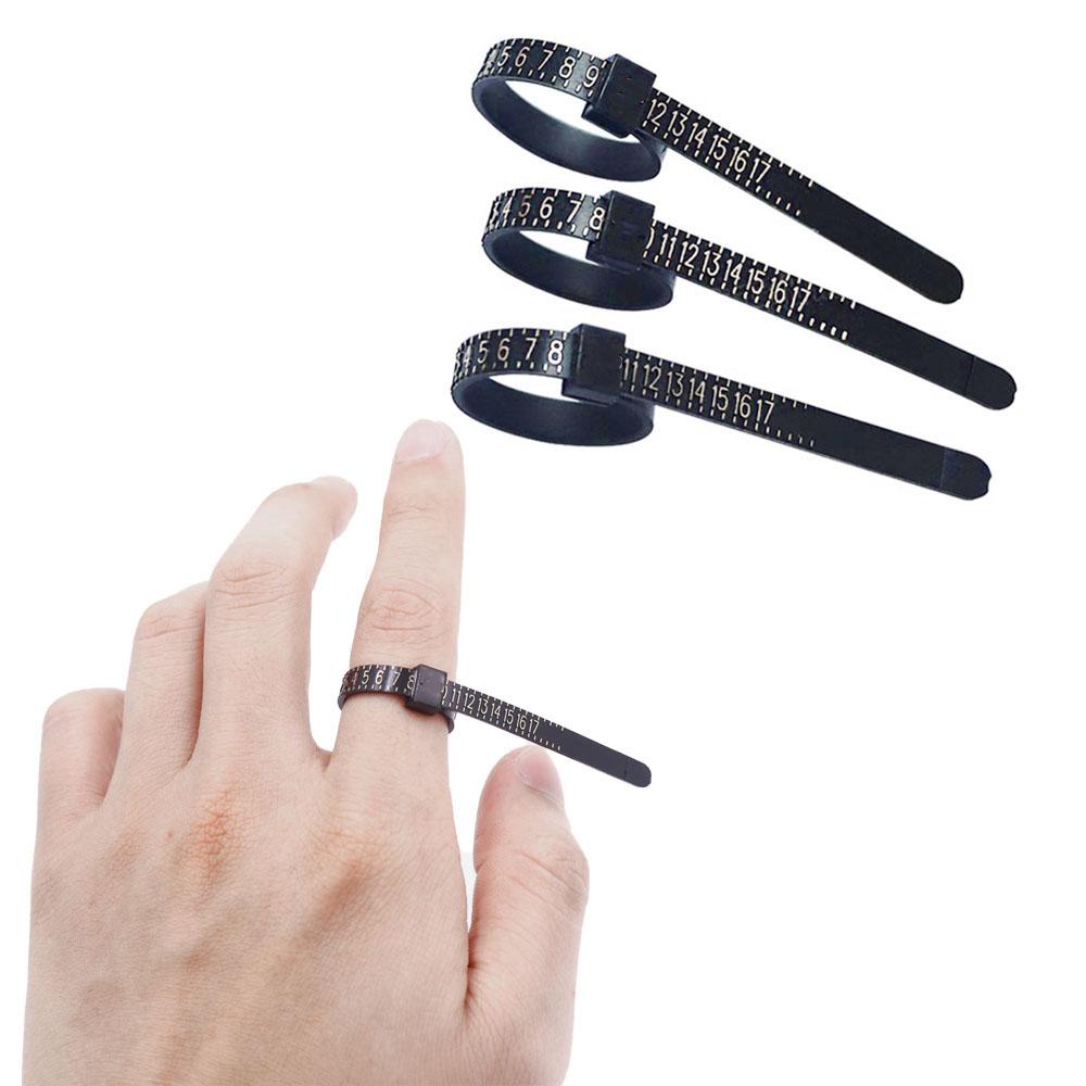Accurate Black Plastic Finger Measure Gauge Measure Tools Jewelry Ring Sizer Accessory