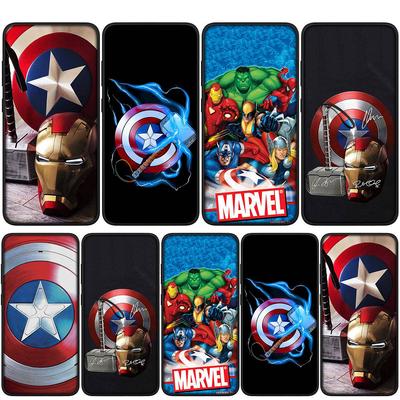 Чехол для iPhone 15 14 Xiaomi Redmi Note 13 12 11 Pro Max X 8 7 9 XR Samsung Galaxy S24 S23 OPPO A15 Huawei Captain America Shield Marvel Phone Case