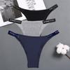 FINETOO 3PCS/Set Women's Lingerie Panties Cotton Gstring Female Underpants Sexy Letter Panties Thong Pantys Underwear Intimates