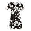 Женское повседневное и модное платье средней длины с V-образным вырезом и коротким рукавом с принтом