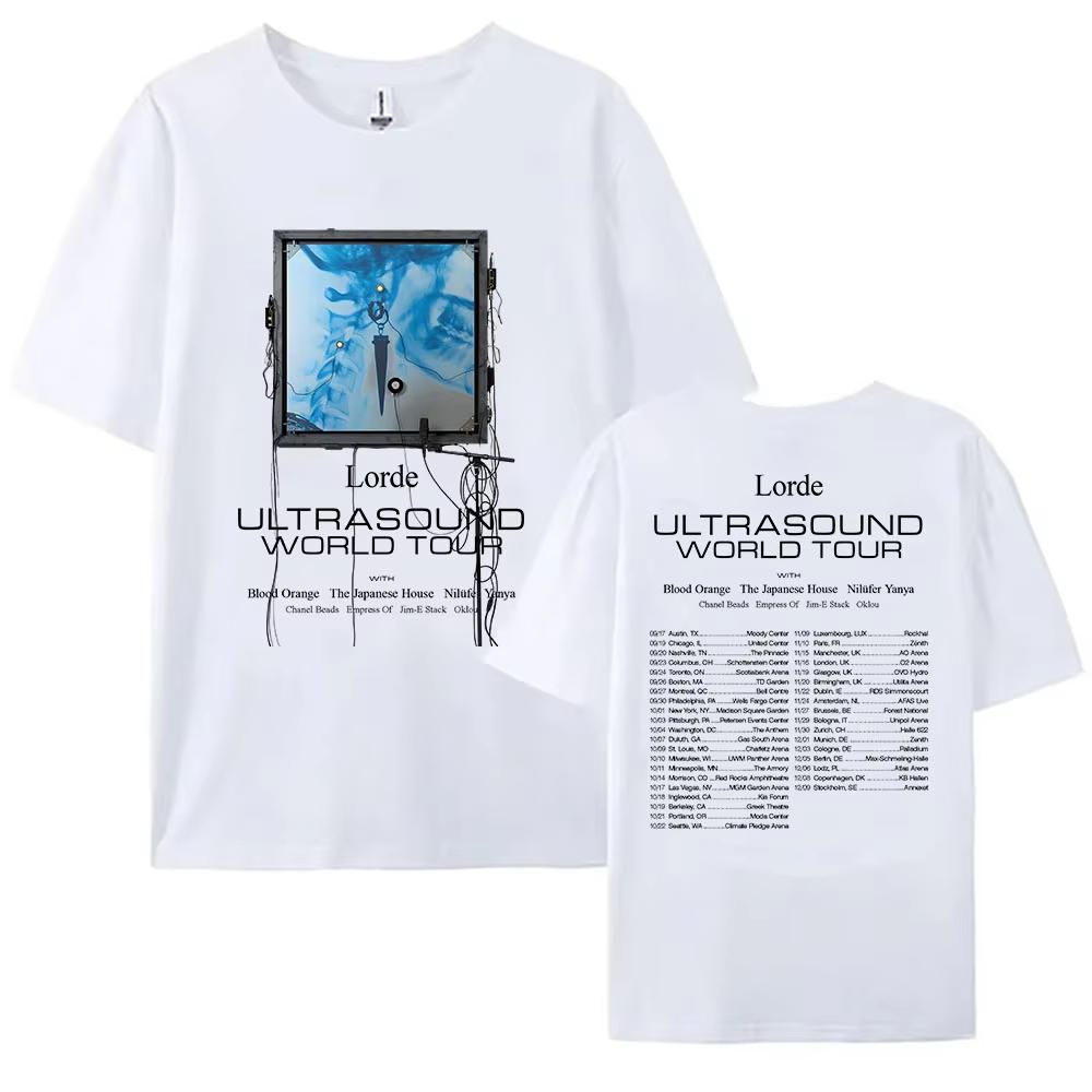 Lorde Ultrasound World Tour 2025 T-shirt Summer Short Sleeve Cotton Tshirts Casual Fashion O-neck Female T Shirt Graphic Clothes