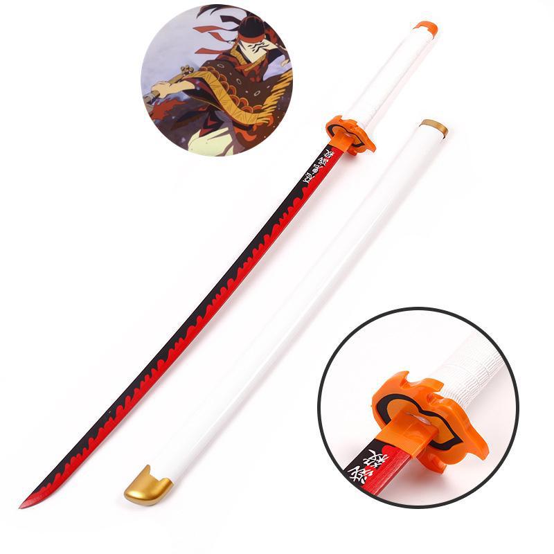 104cm Demon Slayer Katana Sword Bamboo Anime Blade Sunwheel Knife Tanjirou Katana Weapon Model 1:1 Ninja Cosplay Prop Kids Toys
