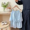 Summer Baby Girl Ruffle Camisole And Wide Leg Pants Set Simple Fashionable Two Piece Outfit For Toddler
