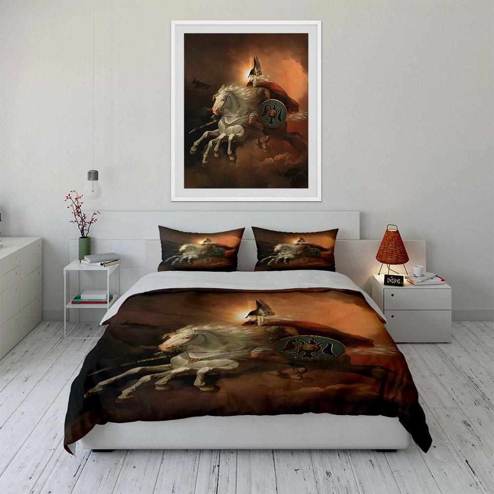 Warrior and horse design. Bedding sets Duvet cover sets Duvet covers Pillowcases(1* Duvet Cover 2* Pillowcases without duvet insert)