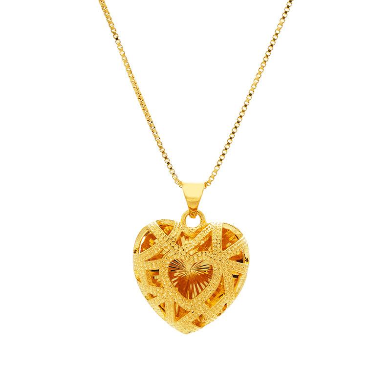 Подвеска Gold Sand для женщин, долговечный цветок в форме сердца, модный и универсальный медный сплав, аксессуары из золота 24 карат