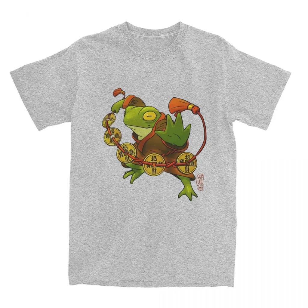 Футболка с изображением лягушки Lucky Coins, аксессуары для мужчин и женщин, чистая винтажная футболка с коротким рукавом, уникальная одежда