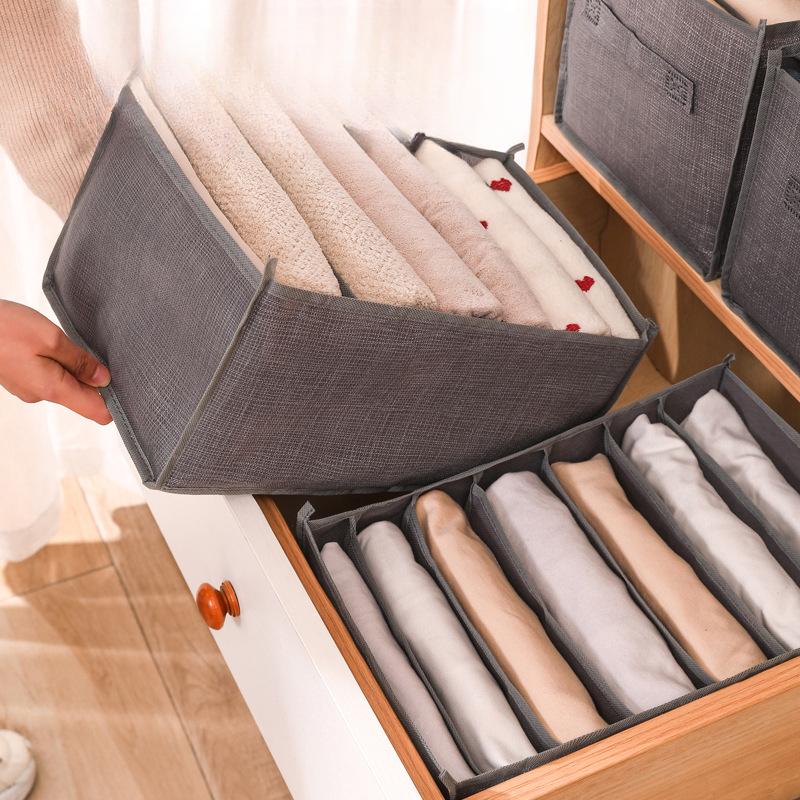 Jeans Storage Box,Clothes Pants Storage God Storage Basket,Underwear Sundry Storage Drawer,Compartmentalized Organizer