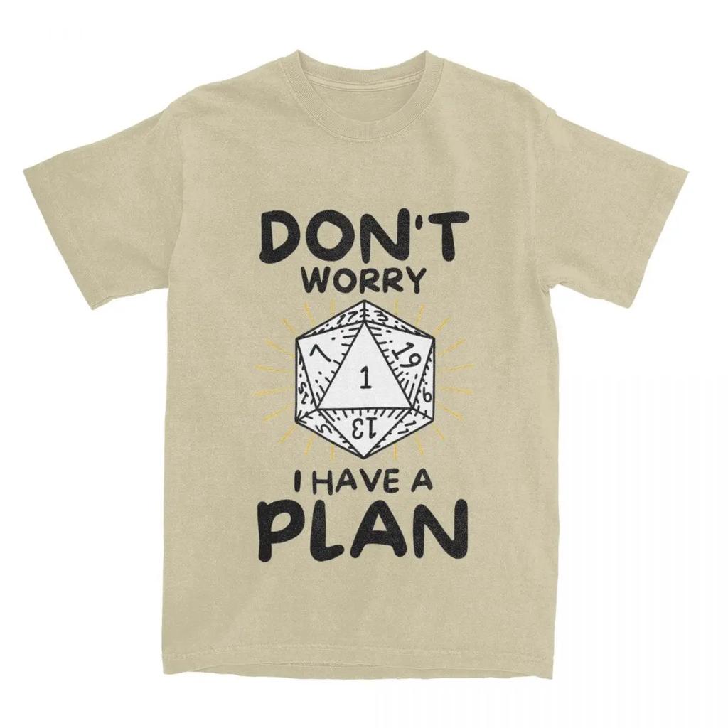 Dnd D20 Dice Don't Worry I Have A Plan Men Women T Shirts Dungeon Dragon DM Game Apparel Tees T-Shirts Summer Clothes