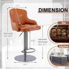Black Titanium Stainless Steel Bar Stools,Grade Modern Leather Bar Chair with Backrest,Swivel Adjustable Height for Kitchen Counter and Dining Room
