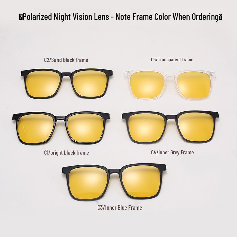 TJ2190 Unisex Three-in-One Magnetic Polarized Clip-on Sunglasses Set