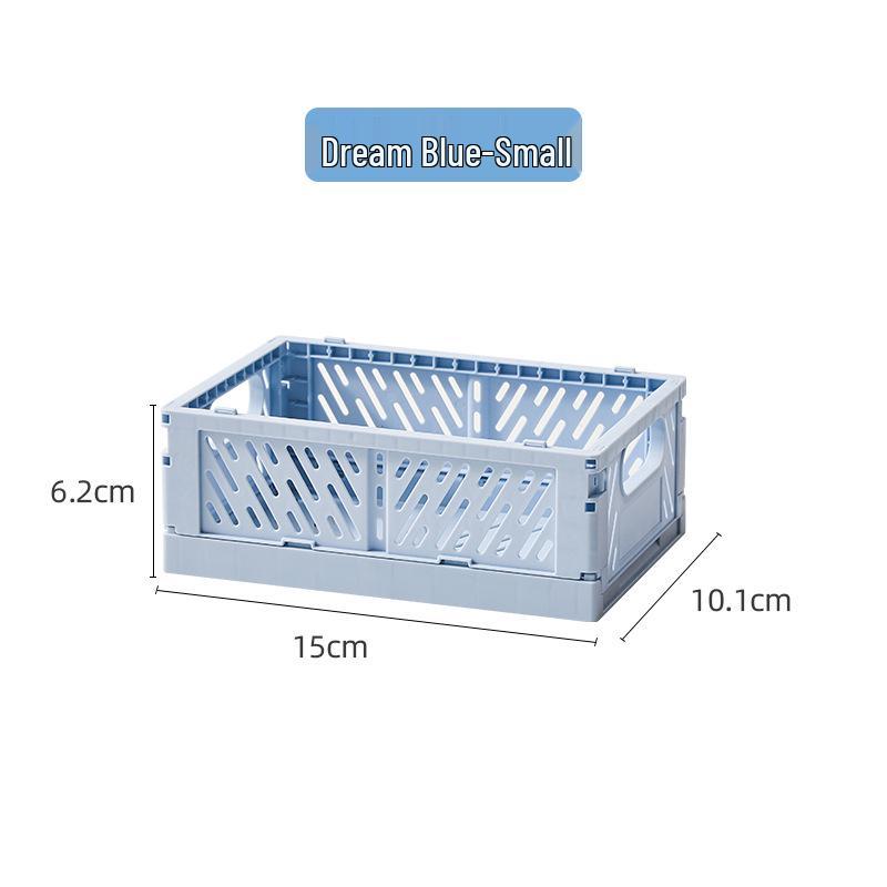 Складная пластиковая корзина для хранения - Креативный, штабелируемый контейнер для организации рабочего стола, гостиной или холодильника