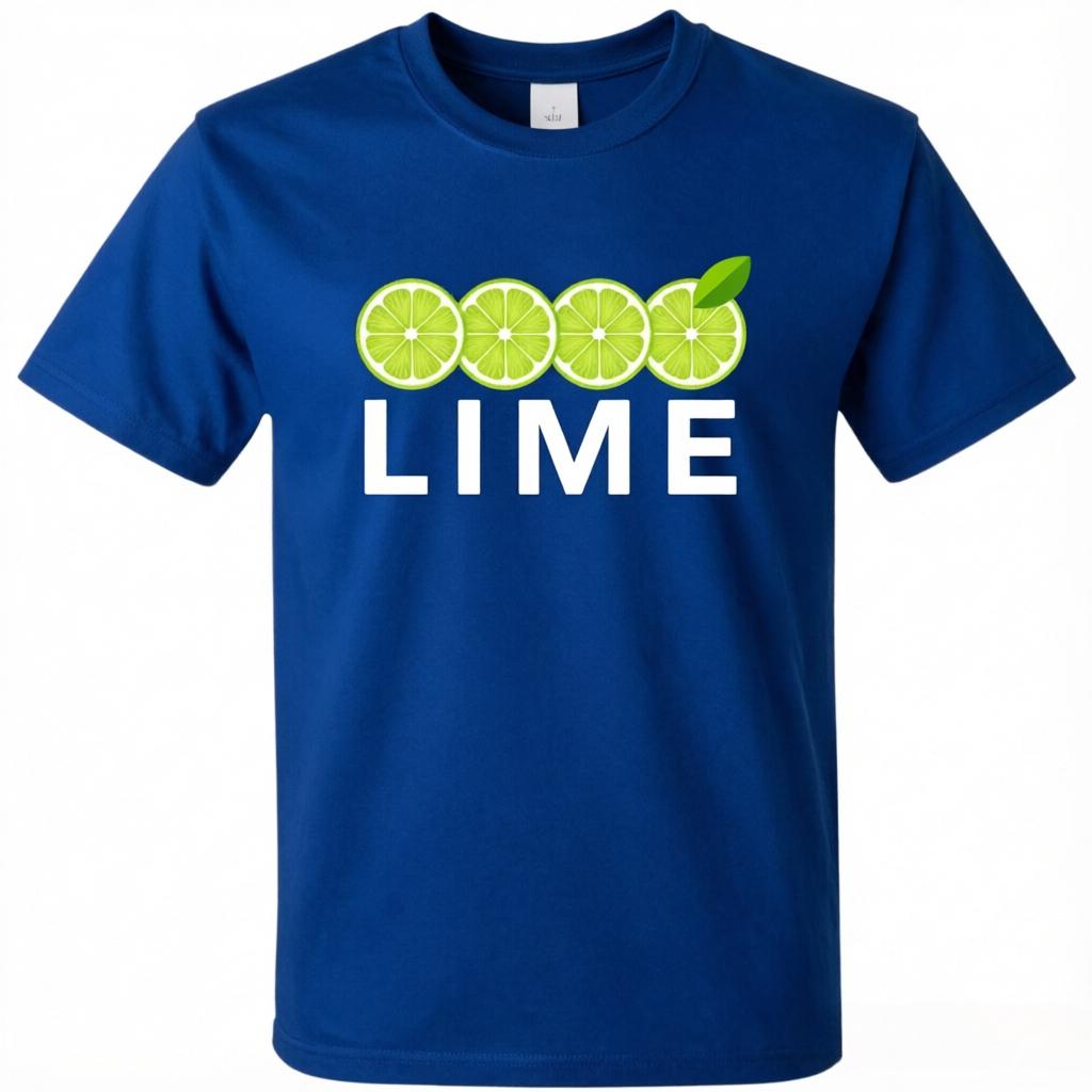 Lime Fresh Lime Slices Print TShirt Unisex Unisex Casual Cotton Tee Short Sleeve Citrus Fruit Graphic Unisex Tops