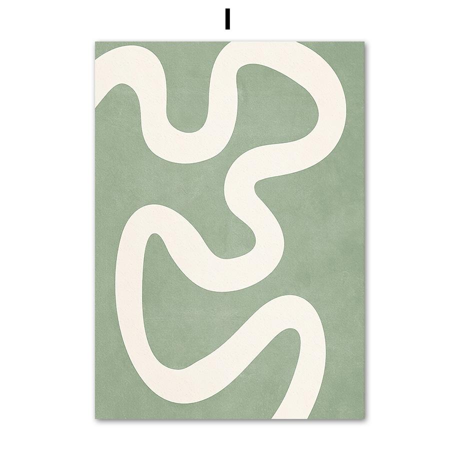 Абстрактное зеленое растение, плакат и линия печати, богемная луна, настенное искусство, мудрец, холст, картина, скандинавская настенная картина, украшение для гостиной