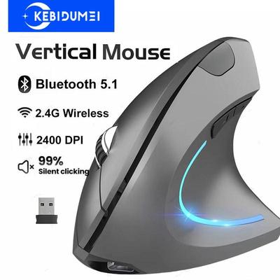 Беспроводная мышь с двойным режимом 2.4G, мышь Bluetooth 5.1, 2400 DPI, бесшумная мышь, перезаряжаемые мыши для ноутбука, настольного компьютера