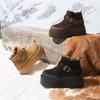 Женские зимние ботинки большого размера с мягкой подошвой, увеличивающие рост, теплые, из комбинации кожи и меха, для занятий спортом на открытом воздухе