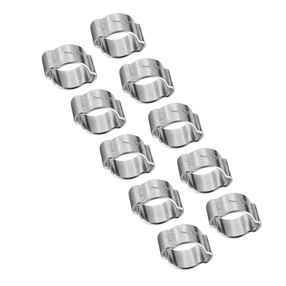 10pcs Two Ear Double Ear Hose Clamps Iron Zinc Plated Adjustable Hose Clamps Hose Fastening