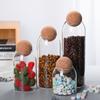 Прозрачная стеклянная банка для хранения с пробковой крышкой, бутылка для хранения, герметичная емкость, банка для чая, для хлопьев, кофе, креативное украшение, герметичный набор контейнеров