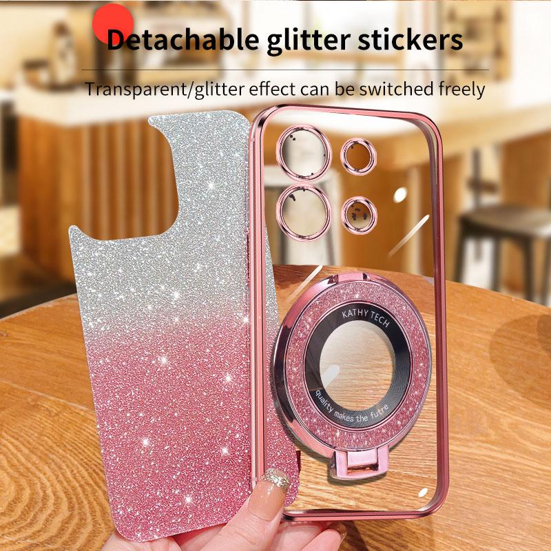 Держатель для кольца, блестящая наклейка, хромированный блестящий гелевый чехол из ТПУ с держателем для кольца для Infinix ПРИМЕЧАНИЕ 30 VIP 30I Note 30 Pro 4G, противоударный защитный чехол