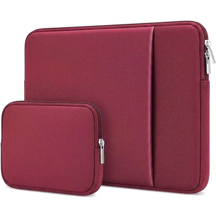 Housse Ordinateur Portable 13 pouces avec Pochette pour MacBook Neo Air 13 M2 M3 M4 M5 - Bordeaux