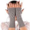Leave  Cycling Anti-UV Half Finger Gloves Women Mittens Fingerless Gloves Knitted